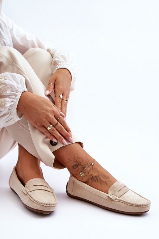 Elegantní semišové mokasíny béžové Lenvie