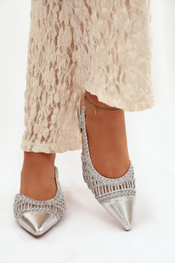 Dámské sandály   stříbrné barvy Nivorra 2