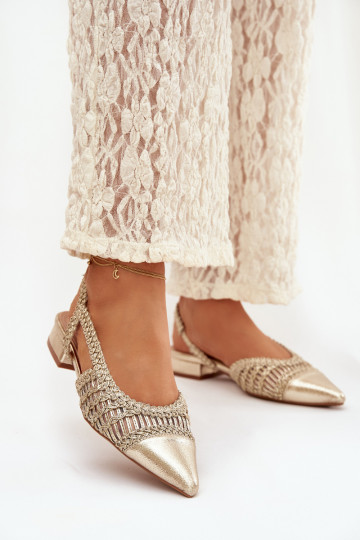 Dámské sandály   zlaté barvy Nivorra 2