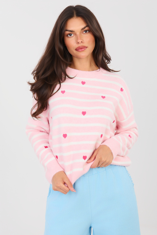 Světle růžový svetr