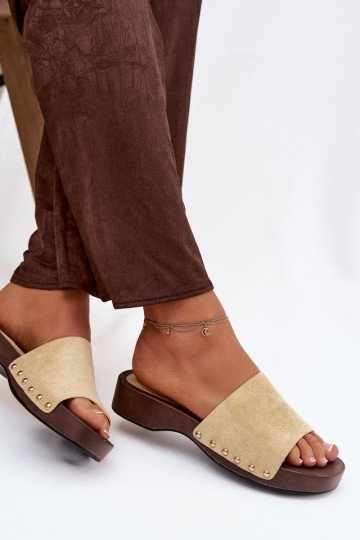 Dámské pantofle Ze zlaté barvymi  Žluté Ferinna