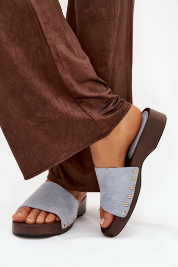 Dámské pantofle Ze zlaté barvymi  modrá Ferinna