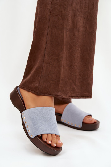 Dámské pantofle Ze zlaté barvymi  modrá Ferinna 2