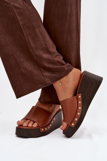 Dámské pantofle  Ze zlaté barvymi  hnědáArionne