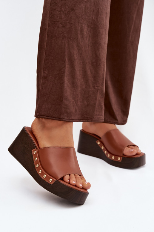 Dámské pantofle  Ze zlaté barvymi  hnědáArionne