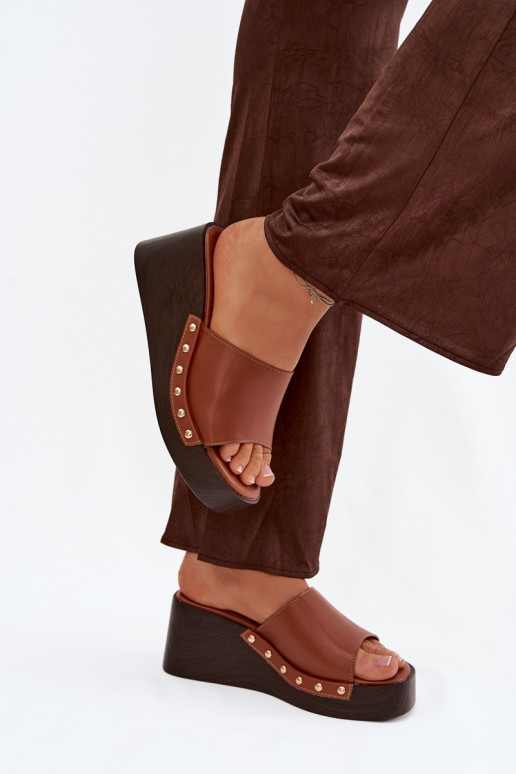 Dámské pantofle  Ze zlaté barvymi  hnědáArionne