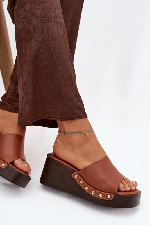 Dámské pantofle  Ze zlaté barvymi  hnědáArionne