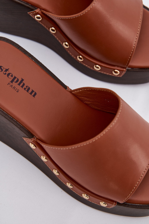 Dámské pantofle  Ze zlaté barvymi  hnědáArionne