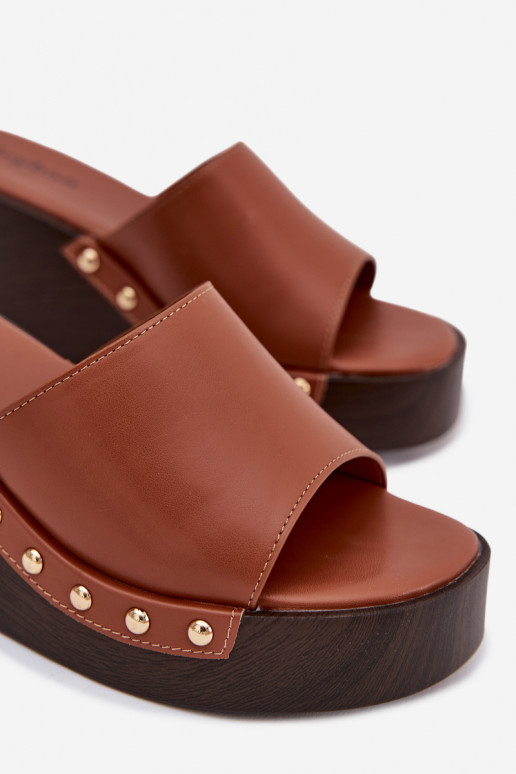 Dámské pantofle  Ze zlaté barvymi  hnědáArionne