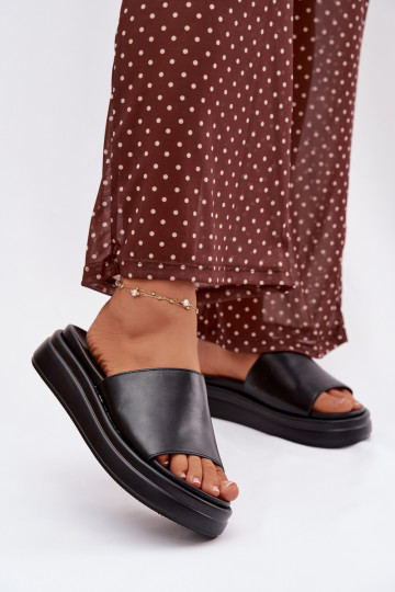 Dámské pantofle s platformou Černé Tanelisse