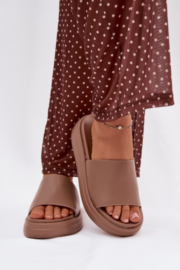 Dámské pantofle s platformou béžové Tanelisse 2