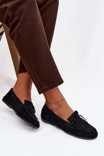 Dámské mokasíny se střapci Černé Janelisse
