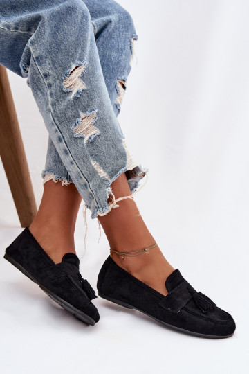 Dámské mokasíny Ploché boty se střapci Černé Marilisse