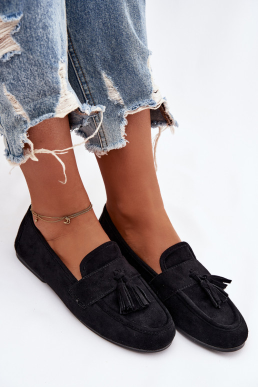 Dámské mokasíny Ploché boty se střapci Černé Marilisse