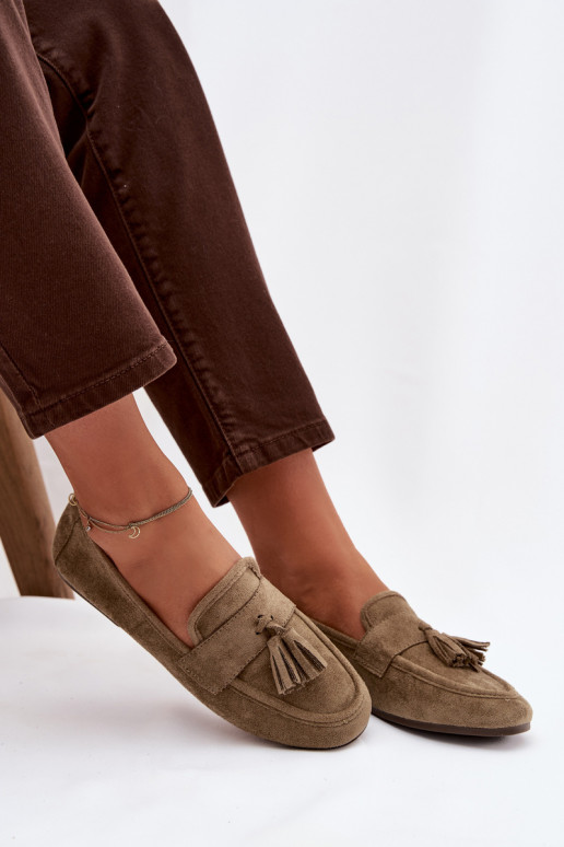 Dámské mokasíny Ploché boty se střapci zelené Marilisse