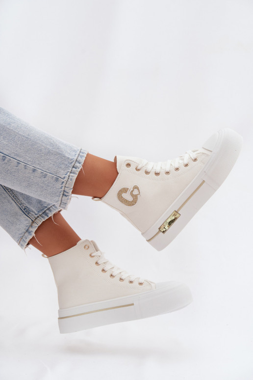 Ležérní obuv s platformou bílé Meloria