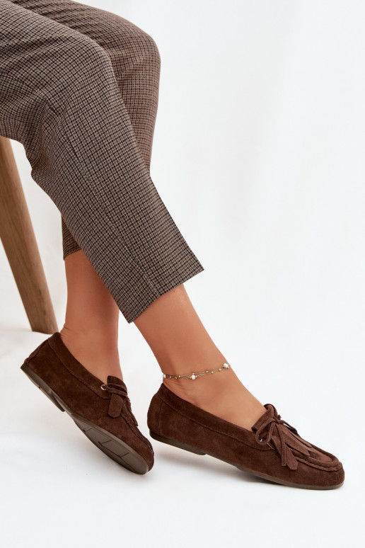 Dámské mokasíny se stylovými detaily  Czekoladowe Glorina