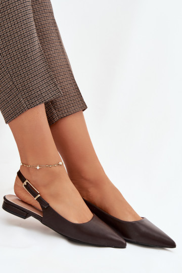 baleríny se zlatými přezkami Czekoladowe Iverelle