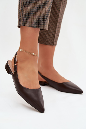 baleríny se zlatými přezkami Czekoladowe Iverelle 2