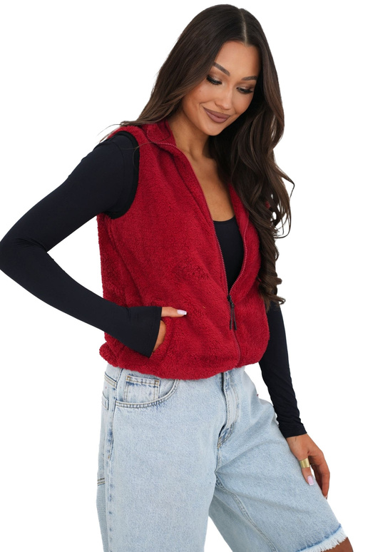 Tmavě červená vesta