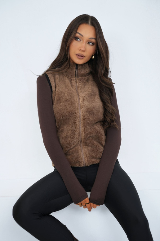 Tmavě písková vesta