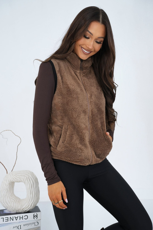 Tmavě písková vesta