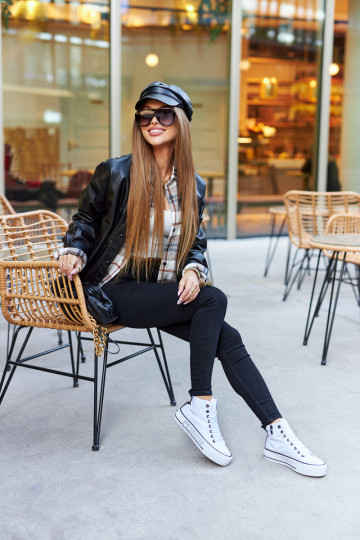 Dámské volnočasové boty s podrážkou Big Star II274014 bílé 2