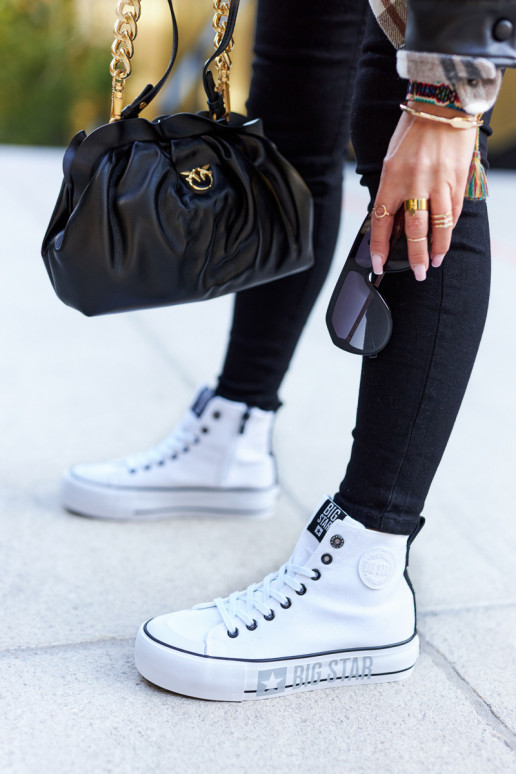 Dámské volnočasové boty s podrážkou Big Star II274014 bílé