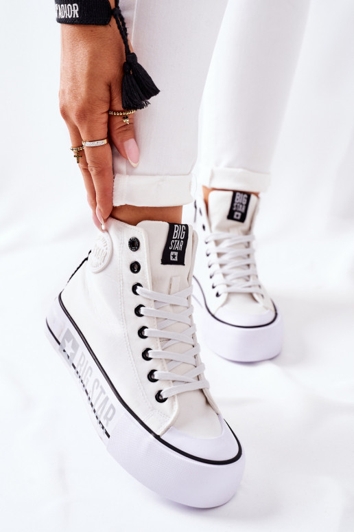 Dámské volnočasové boty s podrážkou Big Star II274014 bílé