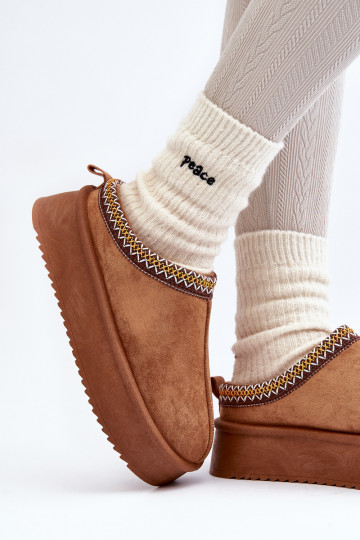 Pantofle s masivní podrážkou Z z eko semišeu hnědáSylva 2