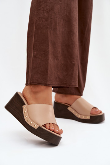 Dámské pantofle  Ze zlaté barvymi  béžové Arionne 2