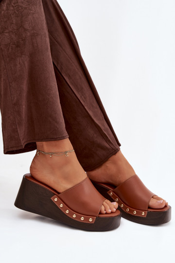 Dámské pantofle  Ze zlaté barvymi  hnědáArionne