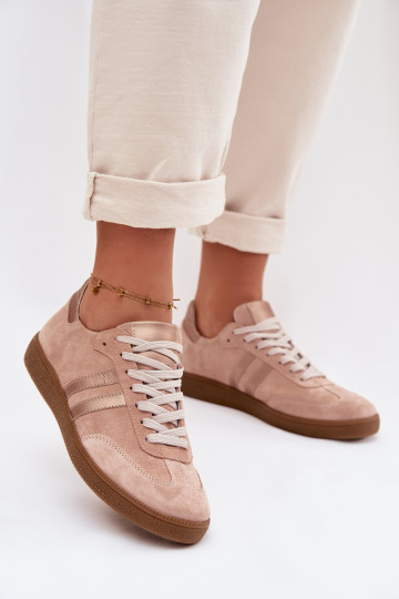 Zazoo N1068 ze semiše  Tenisky  růžová 2