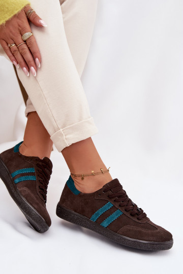 Zazoo N1068 ze semiše  Tenisky  Czekoladowe