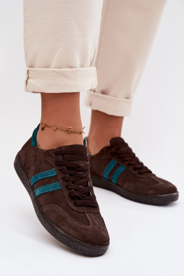 Zazoo N1068 ze semiše  Tenisky  Czekoladowe 2