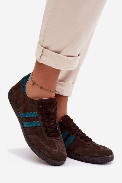 Zazoo N1068 ze semiše  Tenisky  Czekoladowe