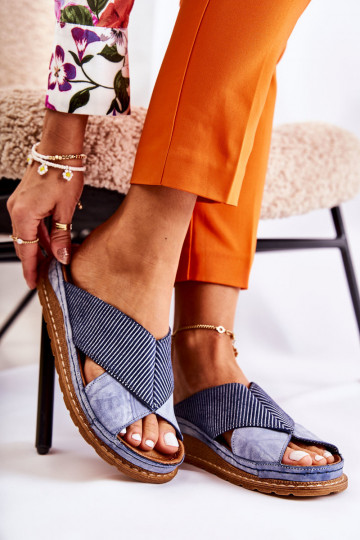   Pantofle  04986-17 modrá