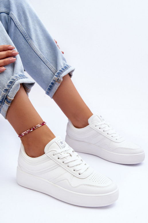 tenisky  s platformou bílé Pudina