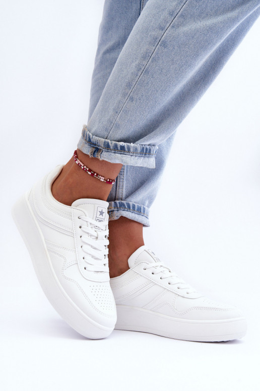 tenisky  s platformou bílé Pudina