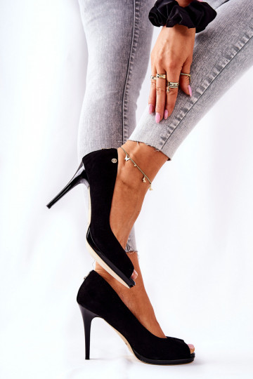 Semišové boty Monnari 0490-020 Černé