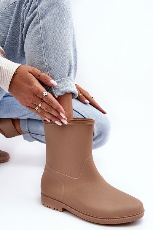   Slip-on vzor gumové holínky béžové Solihia