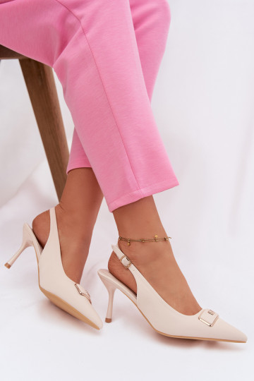 sandály na vysokém podpatku   Detalem slonová kost Lurella