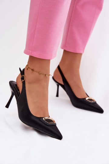 sandály na vysokém podpatku  zdobené Černé Palerine 2