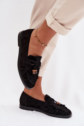 Dámské mokasíny se střapci I v korálové barvěikami Černé Teressa