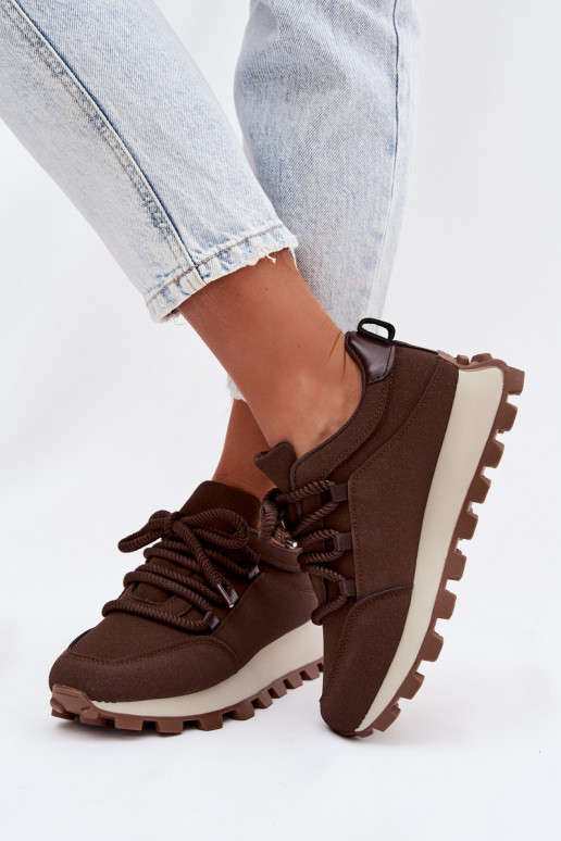 tenisky Tenisky s platformou Czekoladowe Riadella