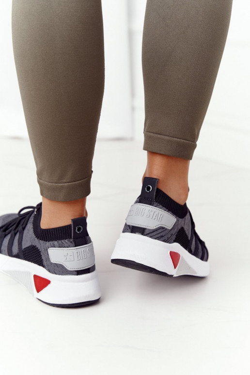  Sportovní styl boty Memory Foam Big Star HH274532 šedá