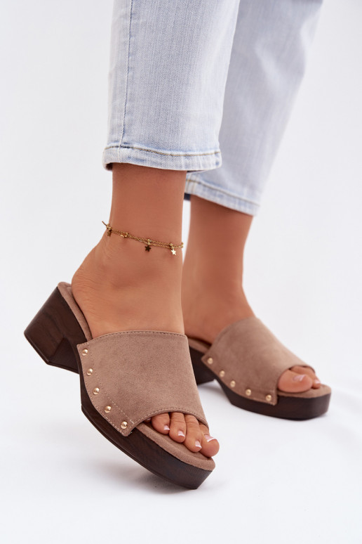 Dámské pantofle  Ze zlaté barvymi  béžové Davessa