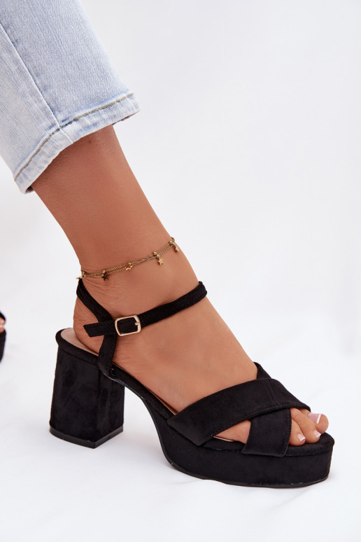 Dámské sandály na vysokém podpatku Černé Janelia