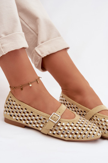 baleríny  s ažurovými prvky s třpytivými očky I em Žluté Wilvessa