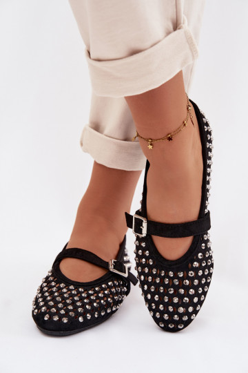 baleríny  s ažurovými prvky s třpytivými očky I em Černé Wilvessa 2